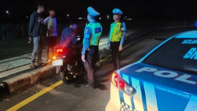 Patroli Malam di Bypass BIL, Satlantas Lombok Barat Cegah Balap Liar dan Kejahatan